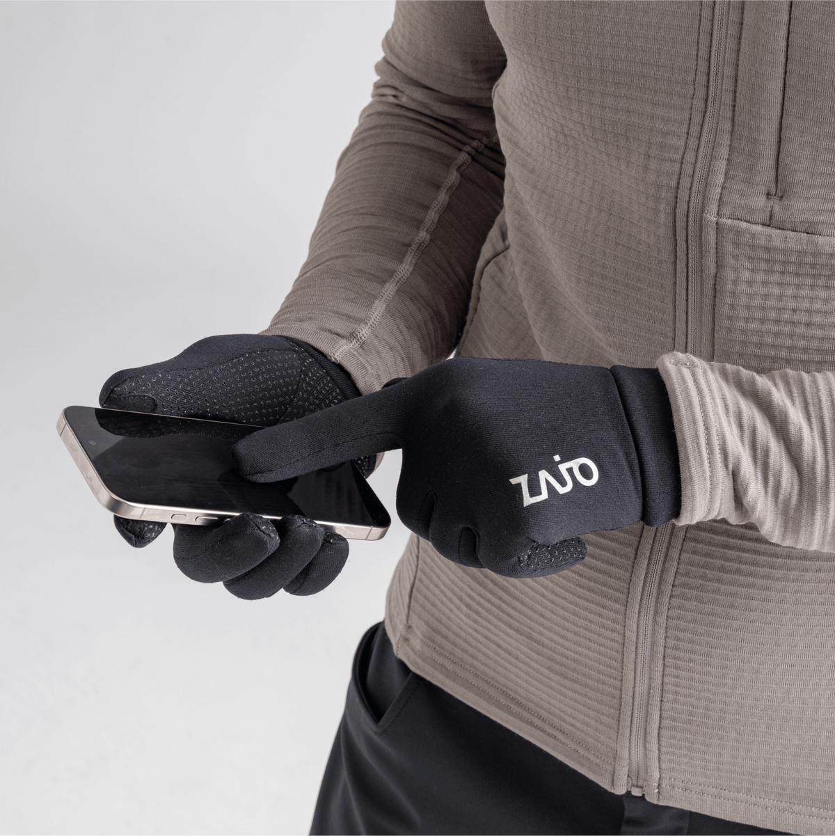 Amiko Fleece Gloves —Grey Navy