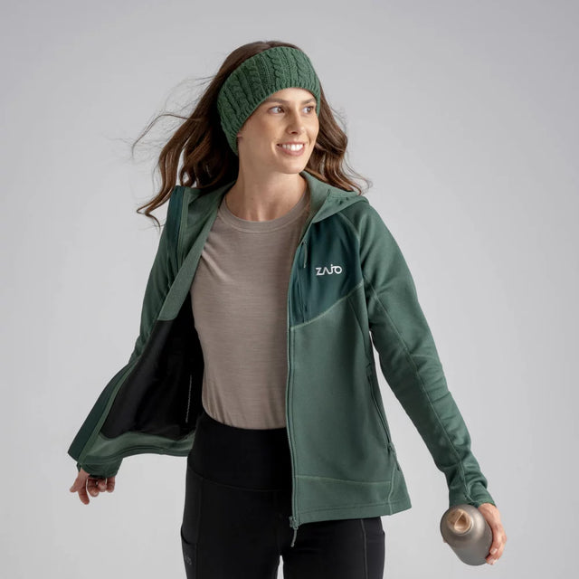 Amiko Women's Fleece Hooded Jacket — Harbor Blue