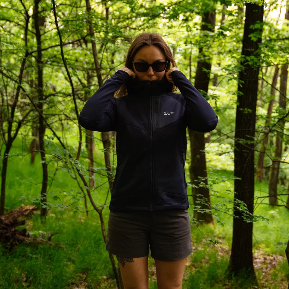 Amiko Women's Fleece Hooded Jacket — Dark Navy
