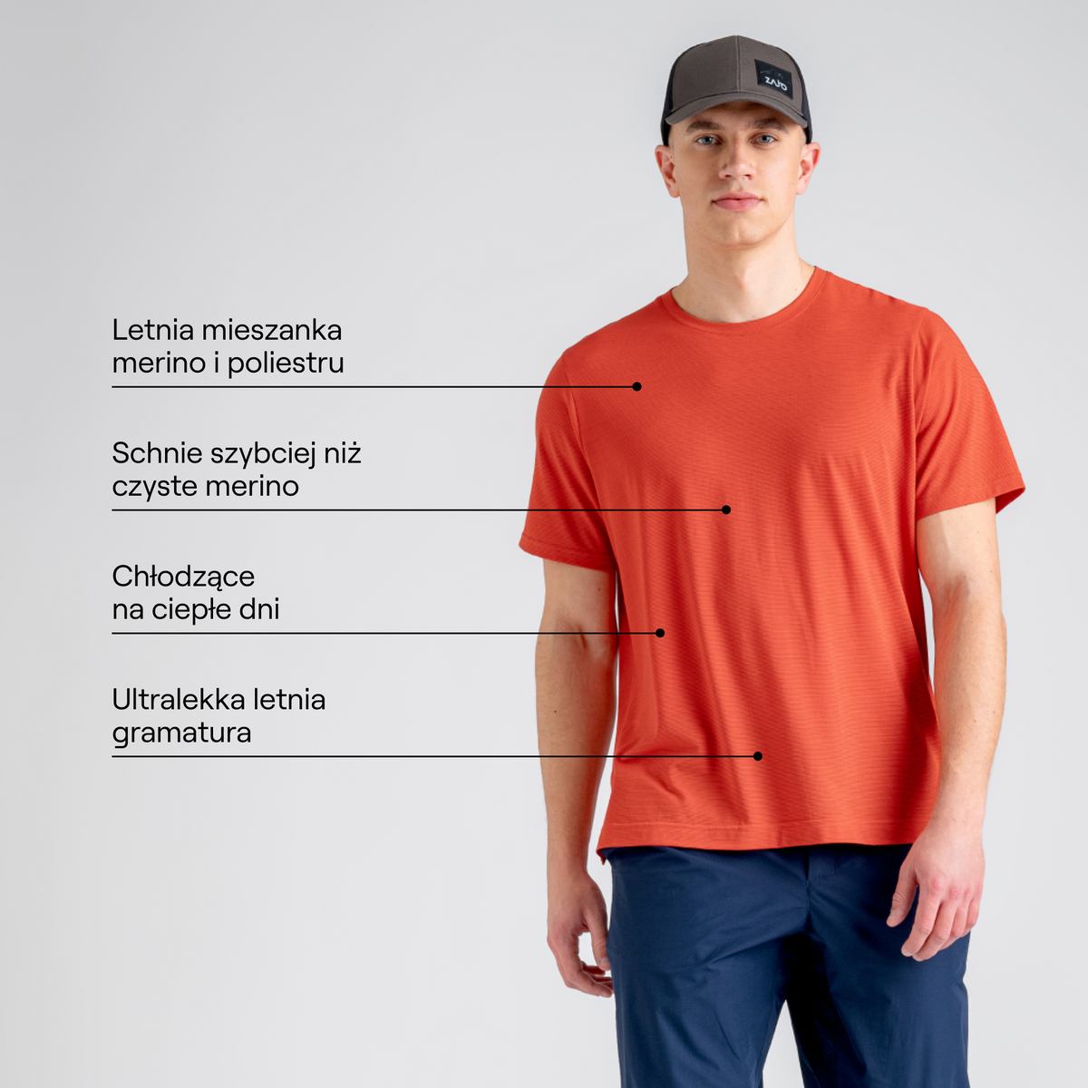 Plumo Men's Merino Light T-shirt — Off White