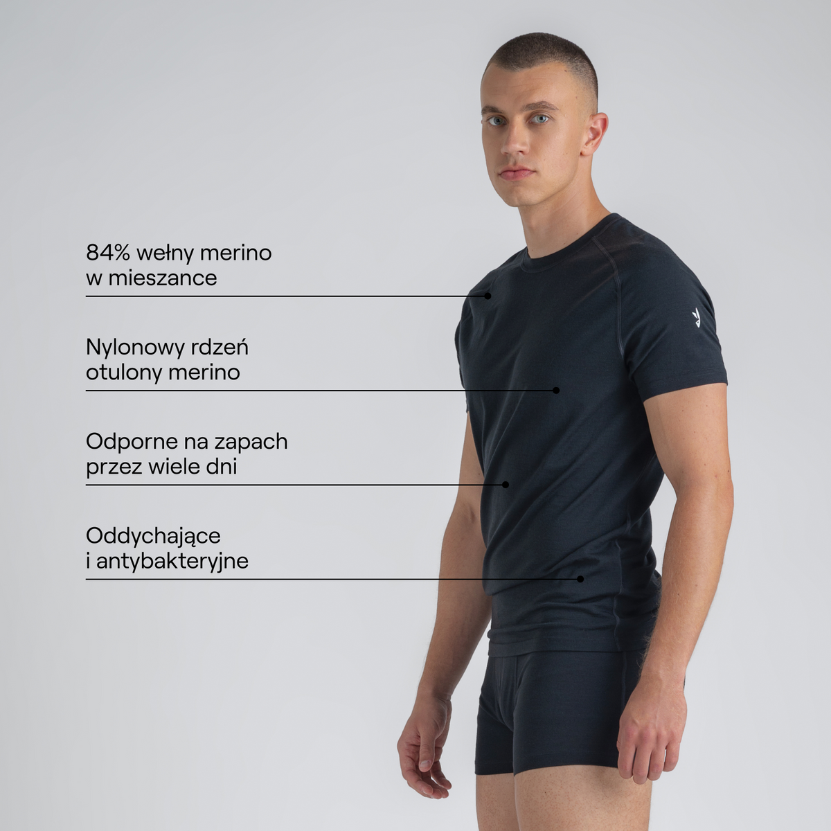 Senti Men's Merino T-shirt — Black