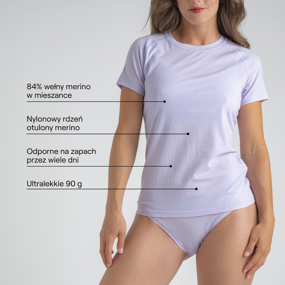 Senti Women's Merino T-shirt — Lila Haze