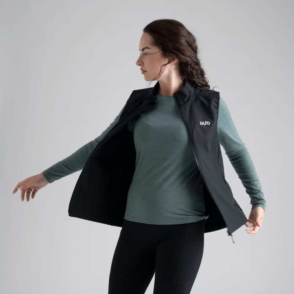 Vento Women's Softshell Vest — Black