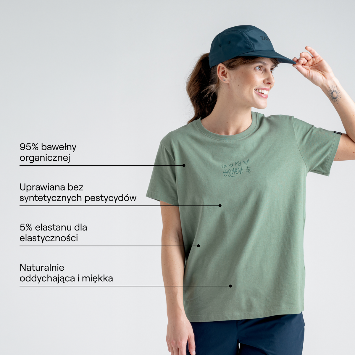 Arbo Women's Organic Cotton T-shirt — Light Rose Element