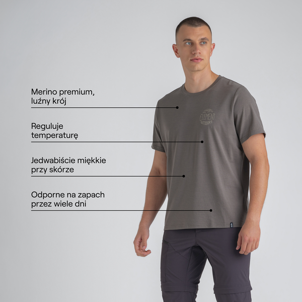 Kora Men's Merino T-shirt — Black Element