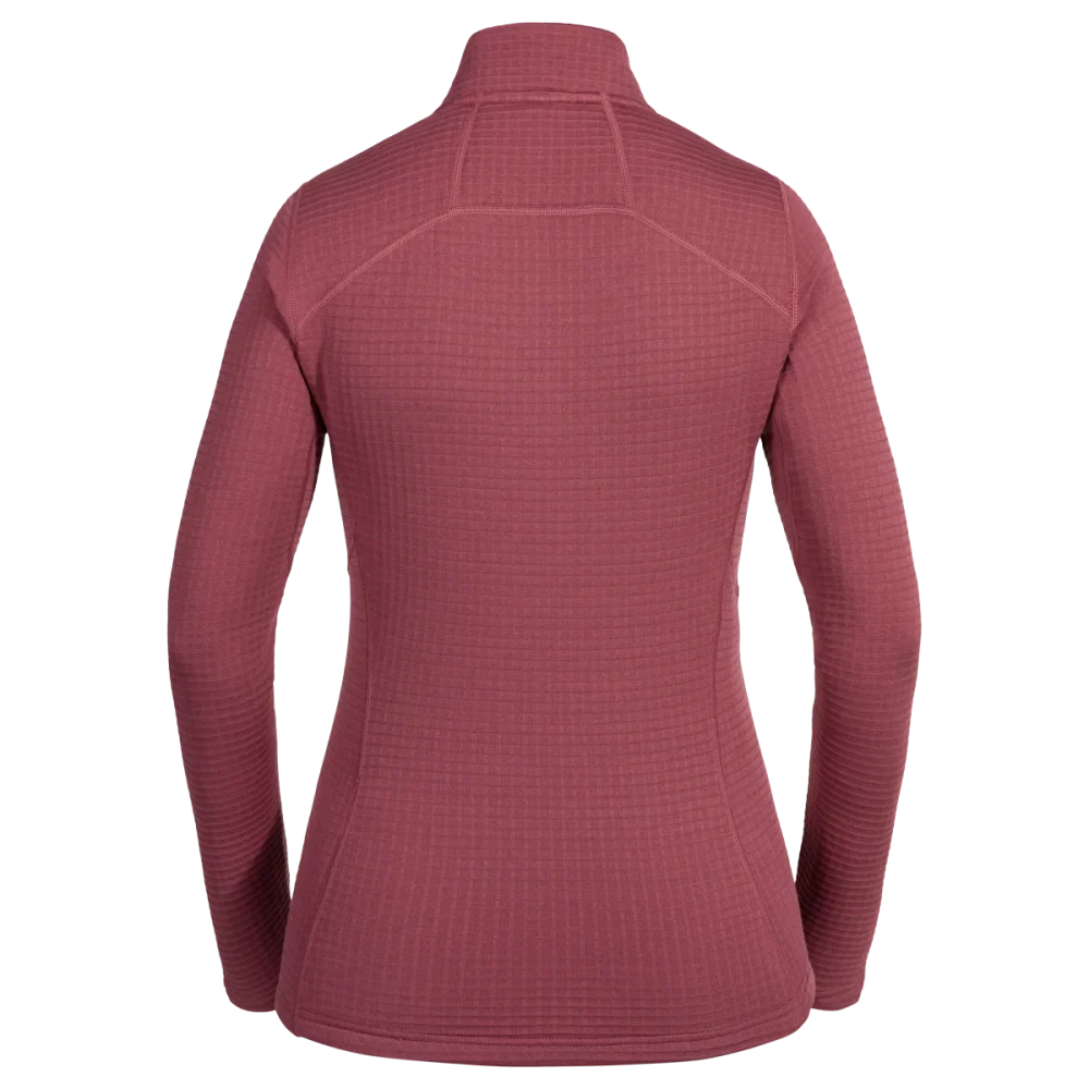 Kovri Women's Merino Grid Jacket — Earth Red