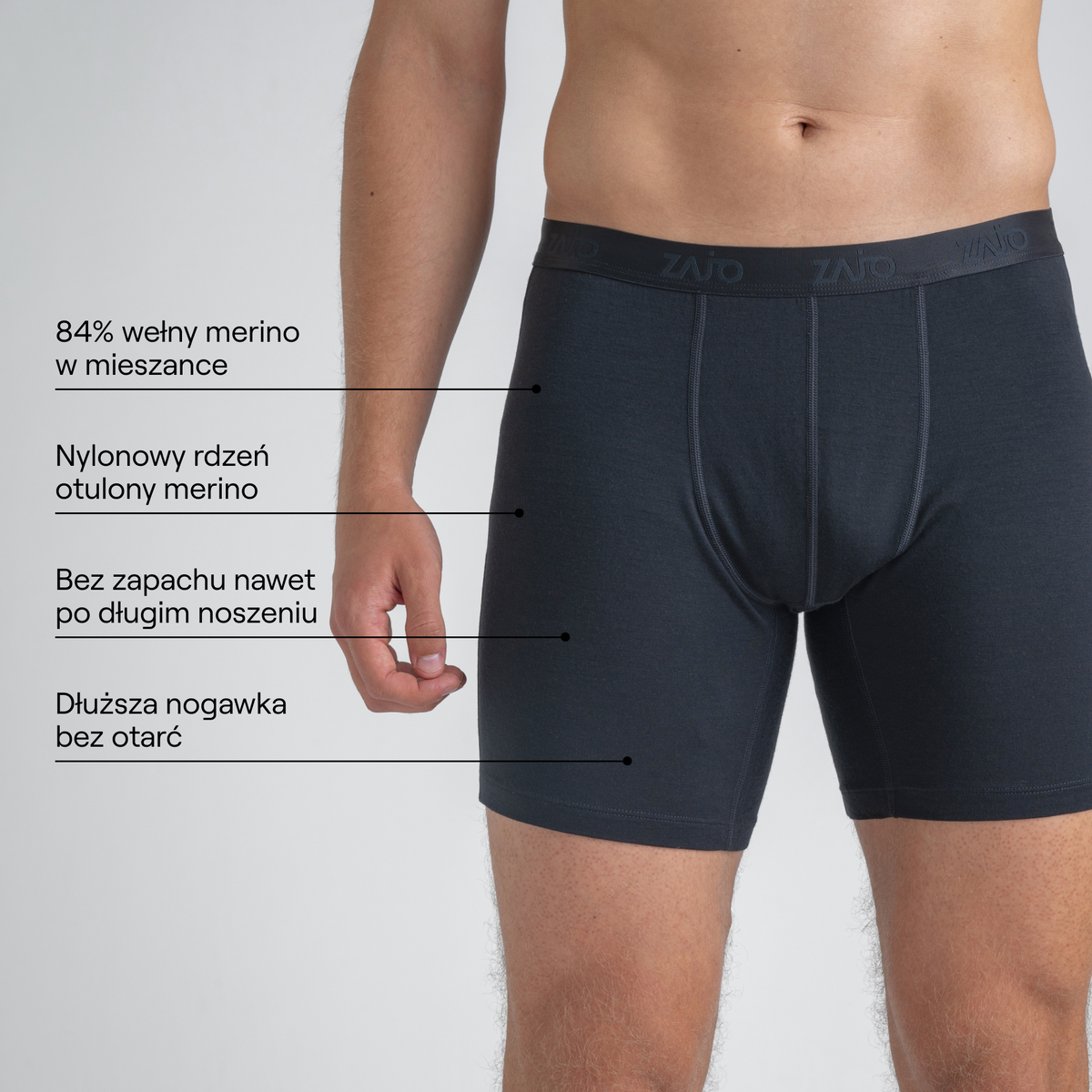 Senti Men's Merino Boxer Briefs Long — Dark Navy