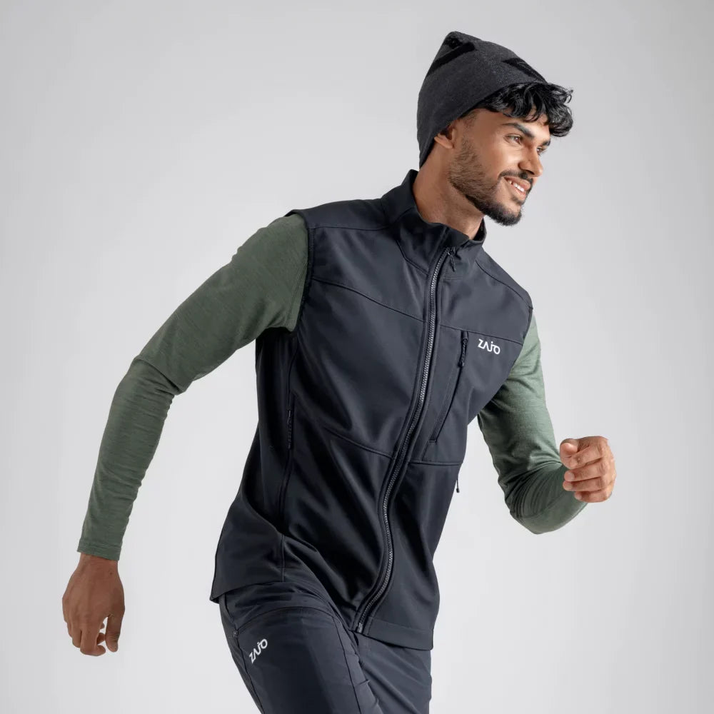 Vento Men's Softshell Vest — Black